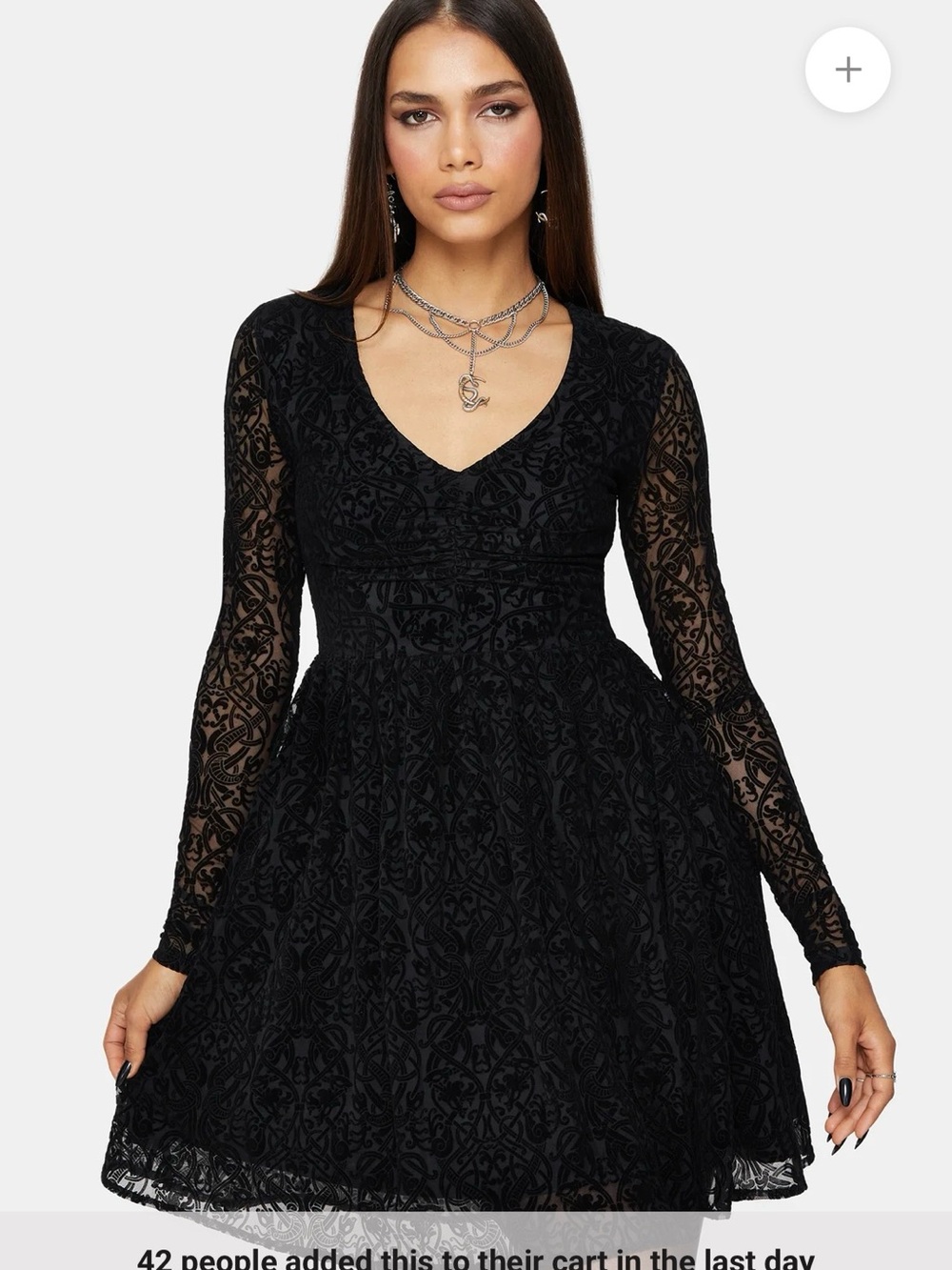 Black Lace Long-Sleeve Women’s Dress